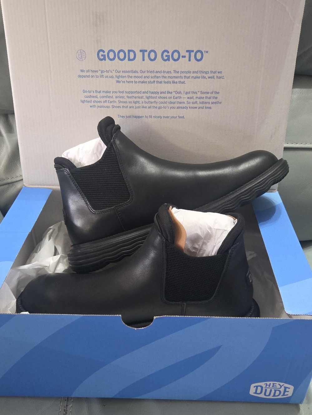 Hey Dude Women’s Black Branson Craft Leather Boots New In The Box